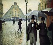 Gustave Caillebotte The raining at Paris street painting